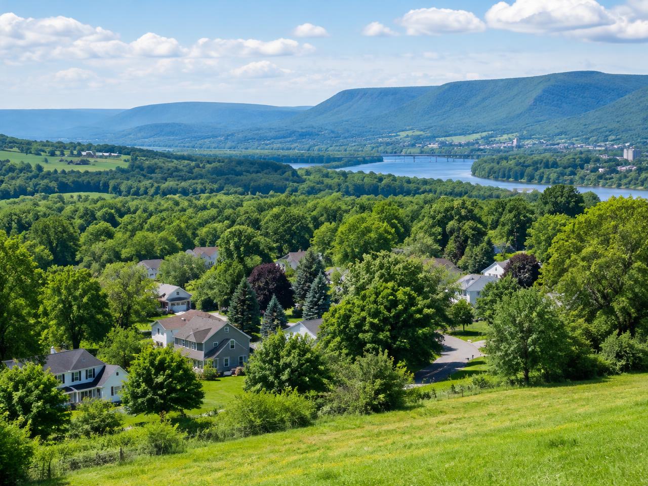 Green hills and neighborhoods of Central New York